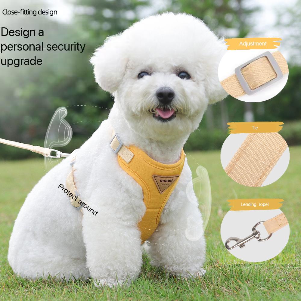 Soft Breathable Mesh Dog Harness and Leash Set, No-Pull Pet Vest Harness for Small Medium Dogs, Adjustable Reflective Puppy Walk