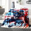 Captain America In Dynamic Pose With Shield And Patriotic Colors Multipurpose Customize Your Name Comfortable Texture For Sofa Couch Office Bed
