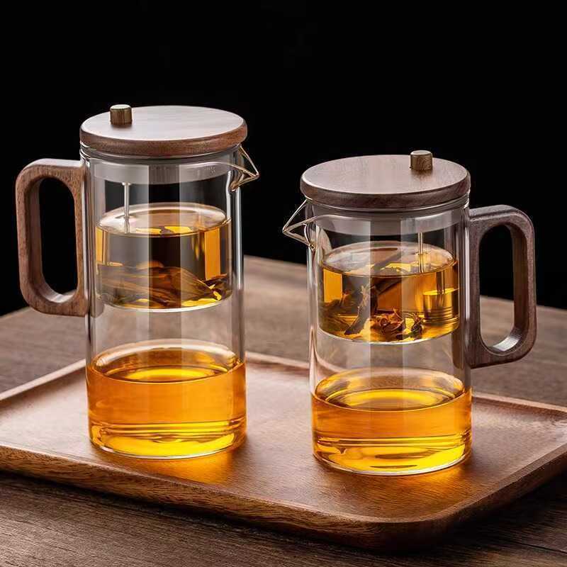 Floating Cup Magnetic Brewing Teapot Full Glass Inner Liner Household Tea Making Artifact Heat-resistant Filter Tea Water Separation Tea Cup