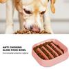 Food Grade Plastic Square Shape Pet Slow Food Anti Choking Feeding Bowl Supplies with Bottom