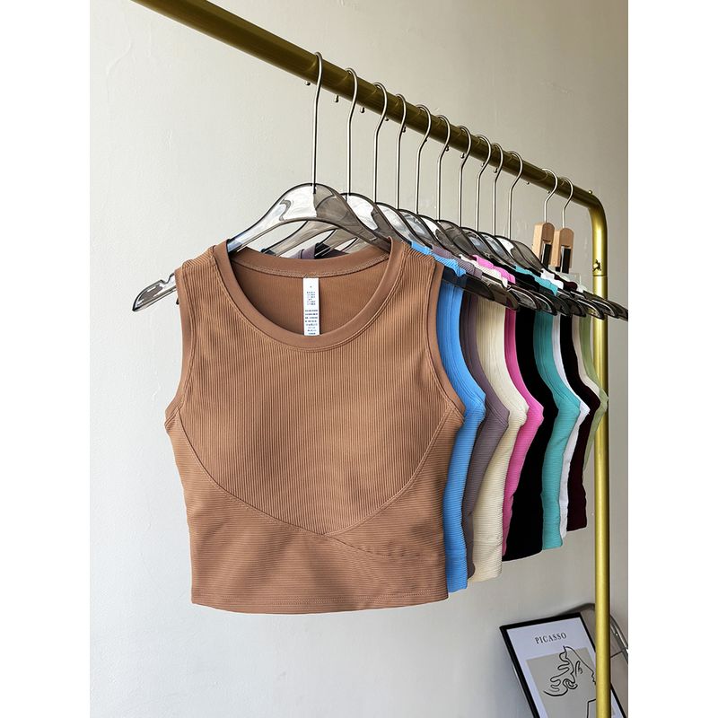 Lu Same Yoga Vest for Women Summer New with Chest Pad Fixed One-Piece Cup Pilates Training Fitness Yoga Wear