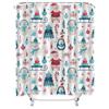 TU Cute Christmas Shower Curtain Festive Holiday Bathroom Decor Santa Claus Reindeer Pattern Waterproof Fabric Home Textile Xmas