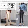 Women's High-Waisted Wool Blend Fleece-Lined Cropped Pants - Autum/Winter Casual Straight Leg