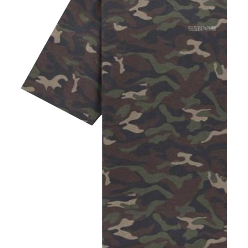 WE11DONE Casual Round Neck Short Sleeve T-Shirt Unisex Tops Camouflage WD-TT0-24-793-U-KK