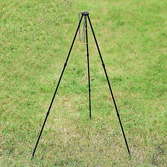 Camping Tripod Cooking Trivet Set with Adjustable Hanging Chain Duty Aluminum Alloy Pot Bracket with Portable Storage Bag Rust-Proof Stand