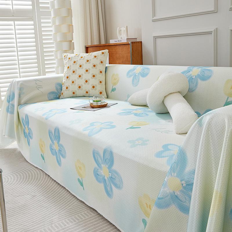 Eisseide Sofabezug Stoff Sommer Sommer Cartoon Niedlich Sofa Handtuch All-Inclusive Universal Leder Sofabezug Vollbezug Decke