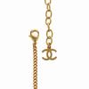 Used AUTHENTIC CHANEL CC Mark African continent motif Necklace Gold Metal Faux pearl