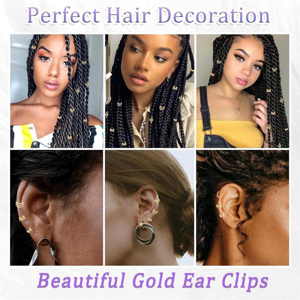 Golden Ethnic Hair Beads Loose Coil Hair Jewelry For Braid Hair Rings Dreadlock Bead Braid Rings Hair Clip Braid Clip