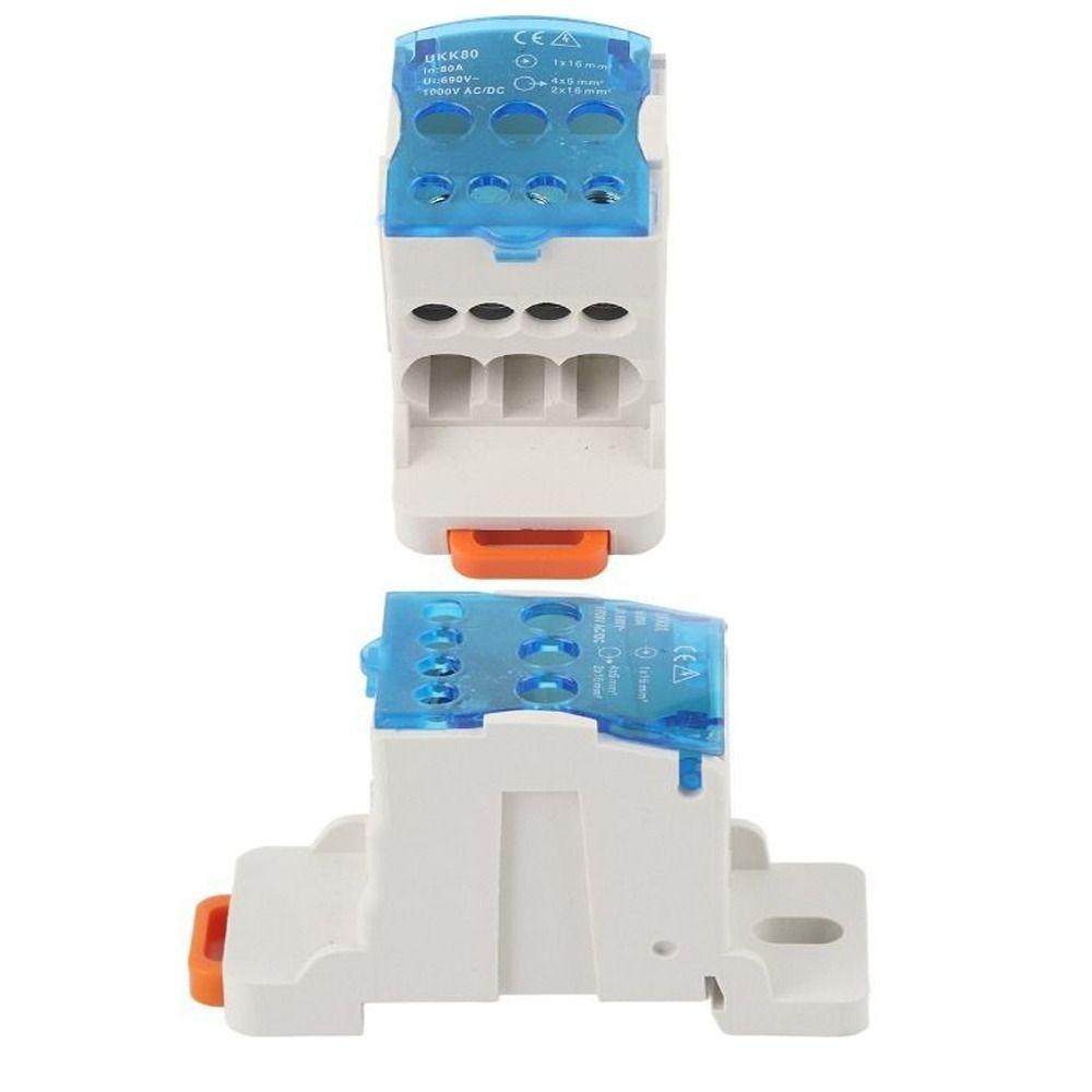 80A DIN Rail Terminal Block With Cover Power Junction Box  Computer Room Cabinet