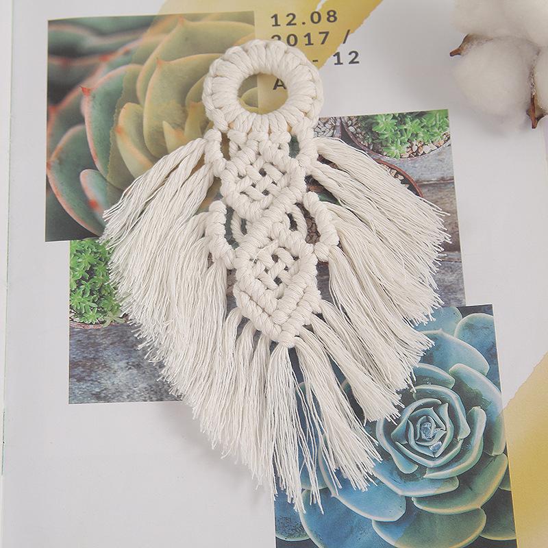 Bohemian-style Cotton Rope Woven Pendant for Door Handle Simple Handicraft Art Hanging Decoration for Girls' Bedroom Doorknob