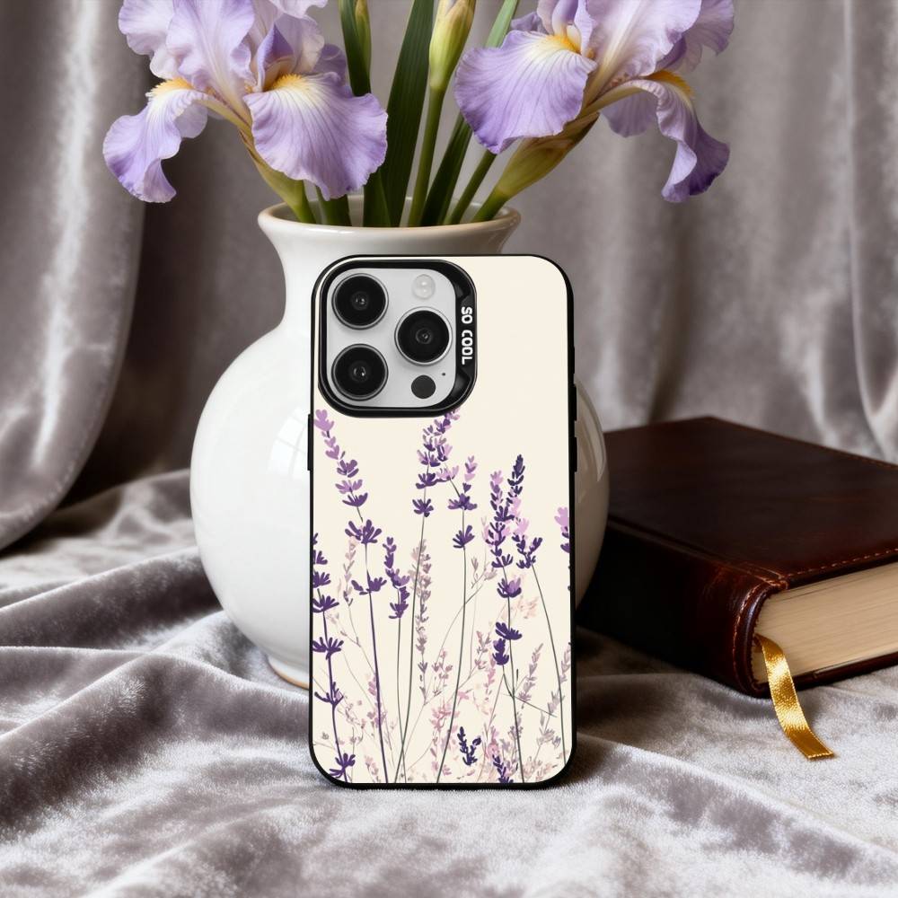 P-Purple L-lavender Phone Case For iPhone17,16,15,14,13,12,11 Plus,Pro Max Black Candy silver phone case
