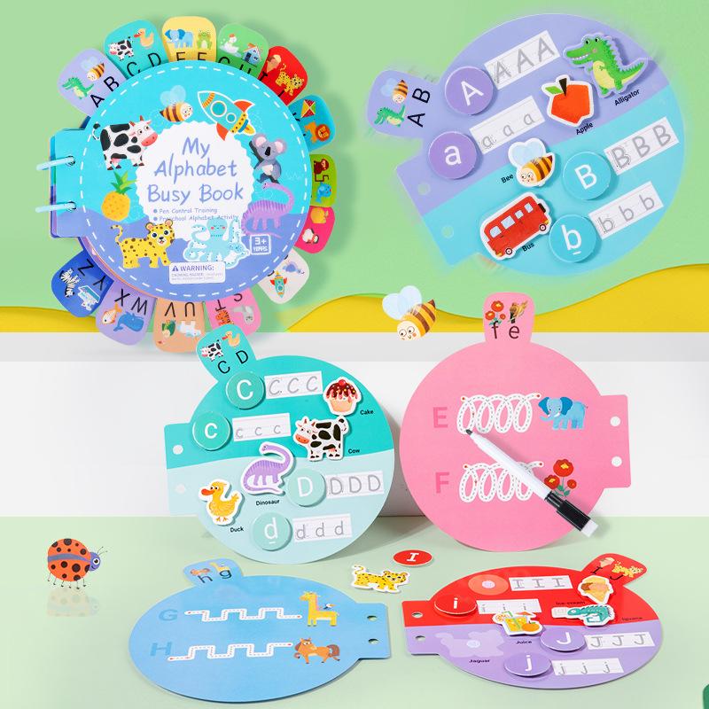 Busy Book Quiet Book Activity Book Alphabet Sticker Book For Children Brain Training Book Quiet Book Letter Awareness
