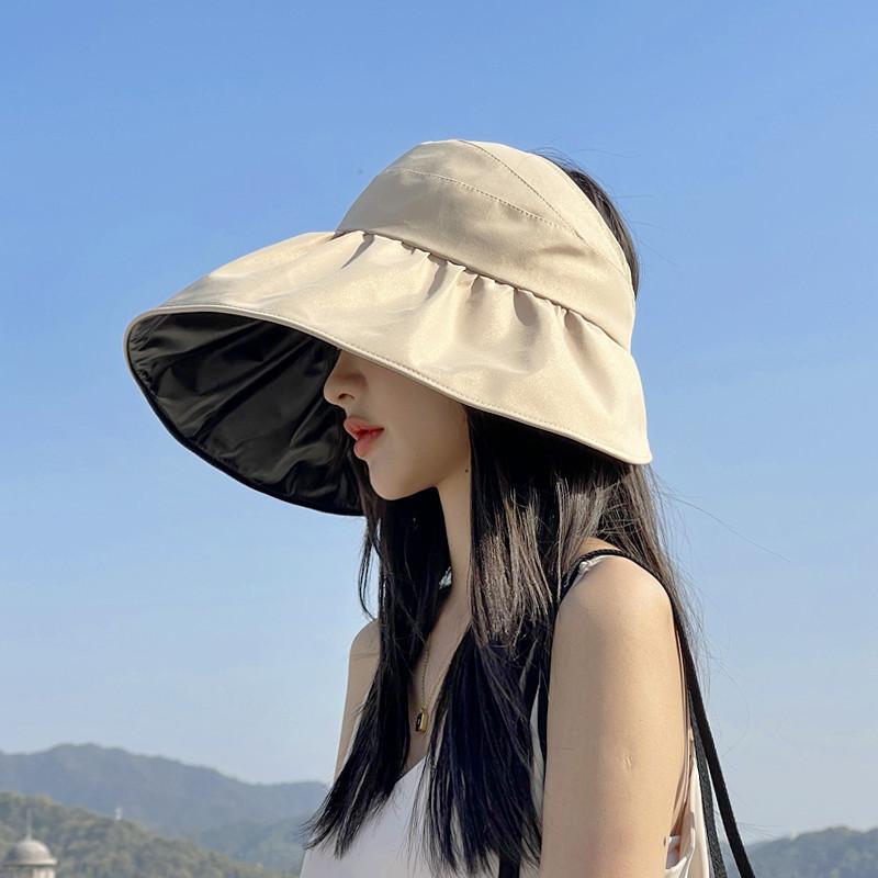 Adjustable Foldable Uv Protection Sun Hat For Women Breathable Wide Brim Summer Cap