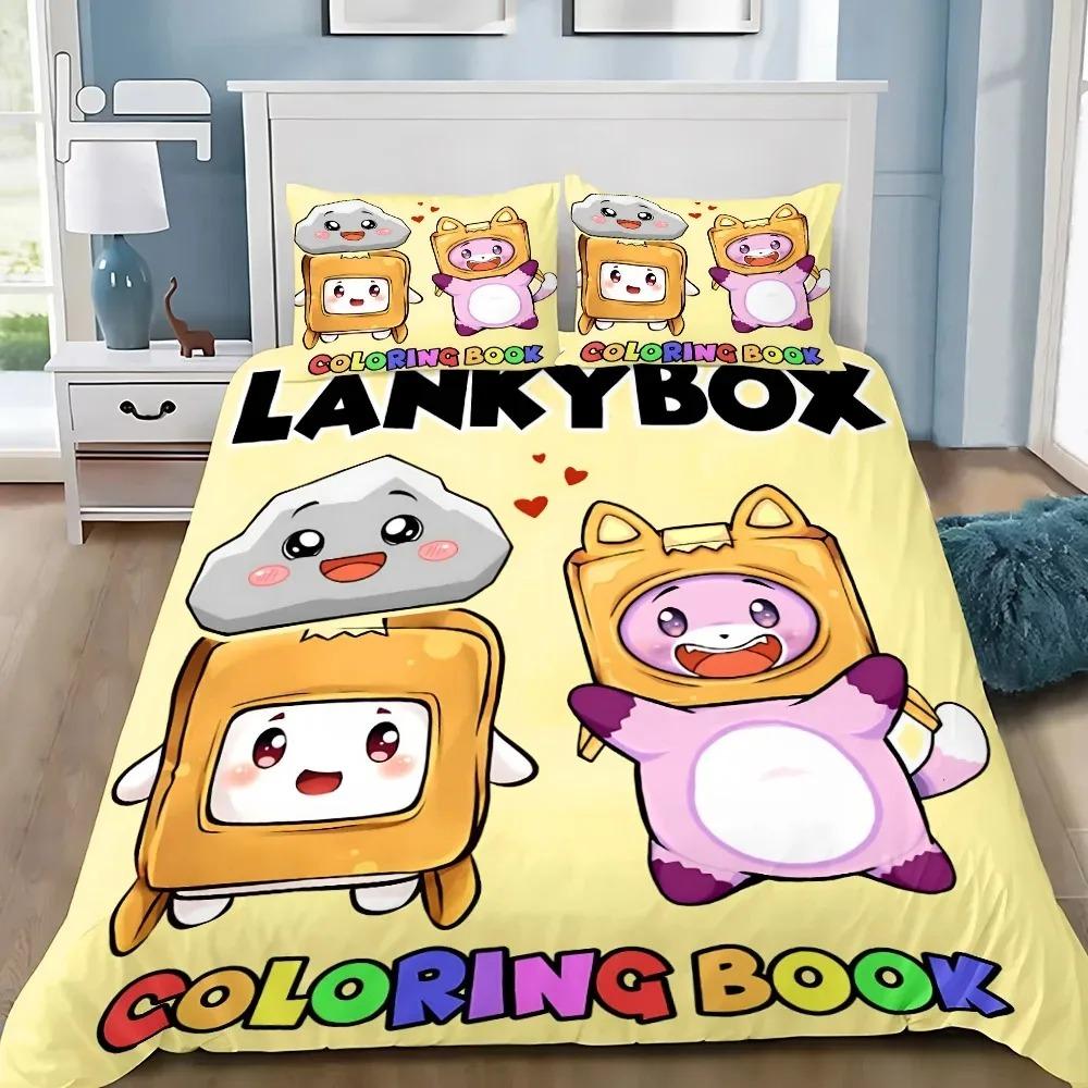 Täcke Utsökt 3D Rävig Boxig Tapet Lankybox Digitaltryck Sängkläder Set Täcke Säng Vuxen Flickor Pojkar Gåva