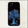 Tree of Life Space Phone Case For iPhone 16,15,14,13,12,11,Pro,X,XS,Max,XR,Plus,Mini Soft Black Cover