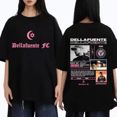 Dellafuente 2025 Album Muzyczny Koszulka z Nadrukiem Dwustronnym Prezent dla Fana Męska Damska Moda Codzienna Bawełniana Koszulka Męska Vintage Koszulka