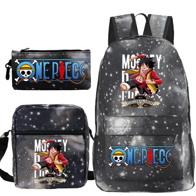 School Bag Large Capacity, Junior High School Students, Primary School Students, School Bag Three-Piece Set, Backpack, Messenger Bag, Stationery Bag