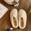 Wool version bag head, one pedal, velvet warm cotton shoes, women's half slippers, lazy fluffy shoes