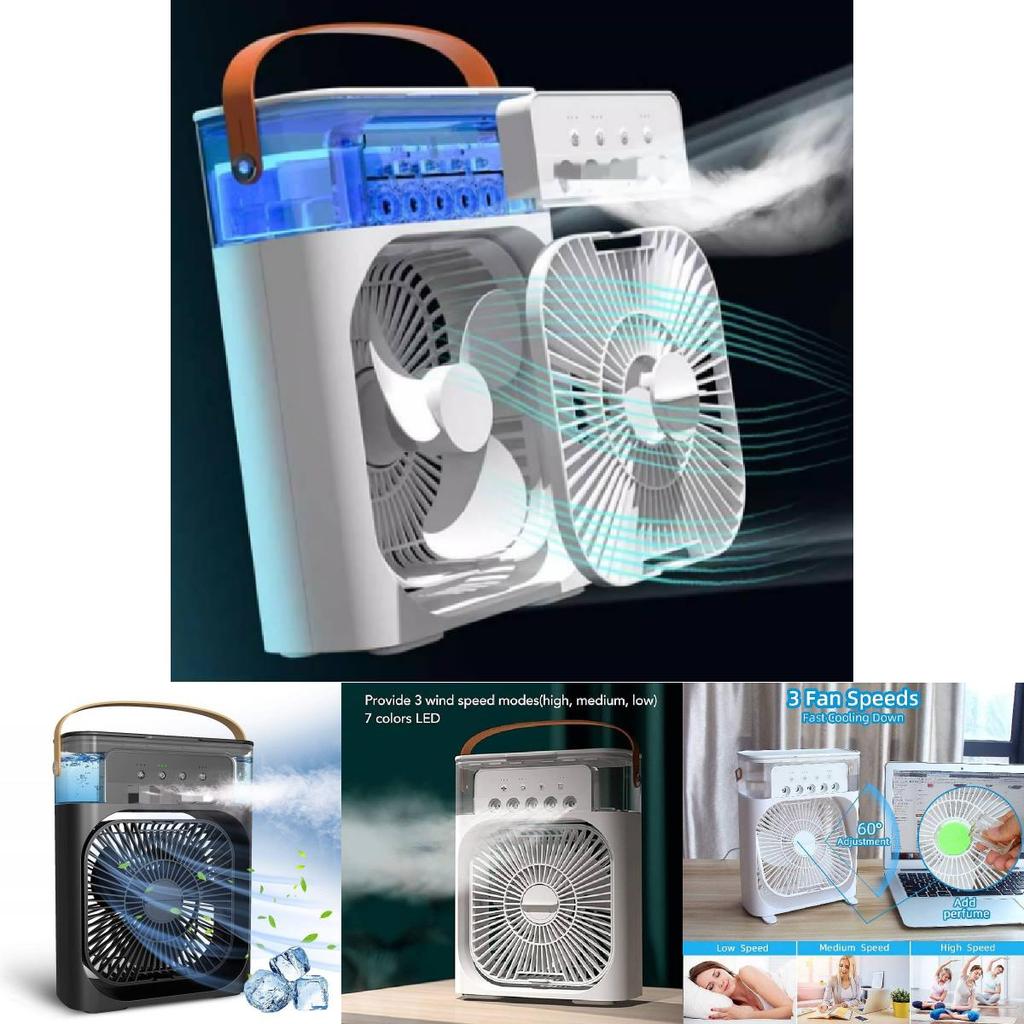 High-powered Small Fan With Cooling Mist Spray For Students And Workspaces