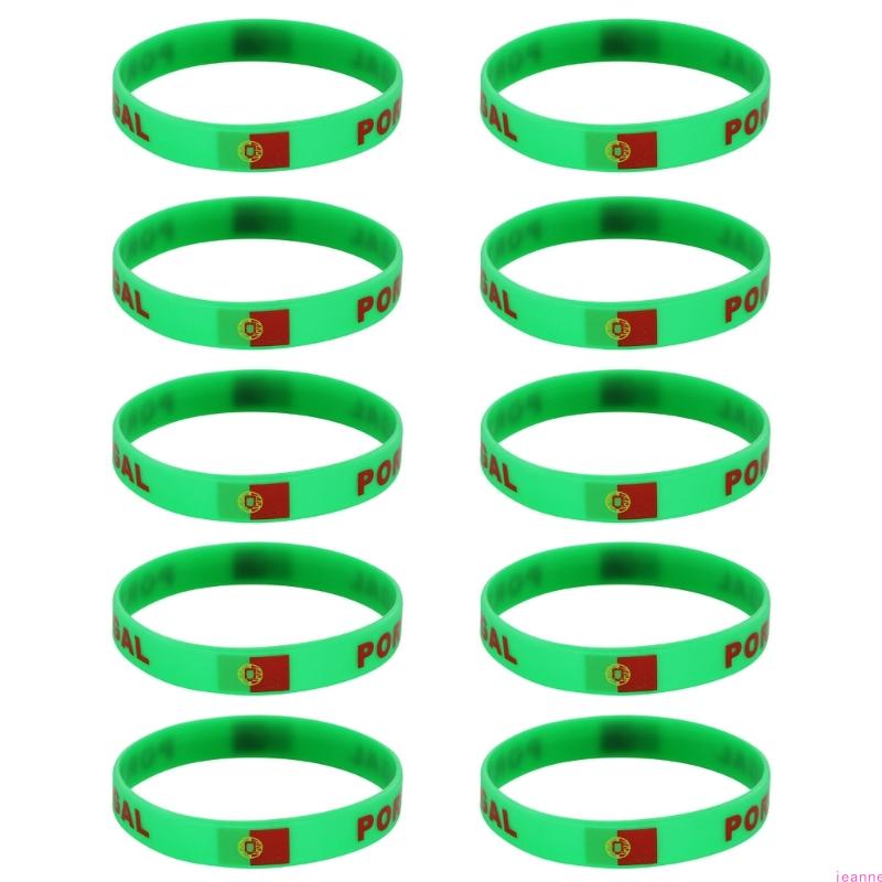 10Pcs/set Soft Elastic 2026 Sports Event Fan Bracelets Showcasing International Team Color Great For Collector