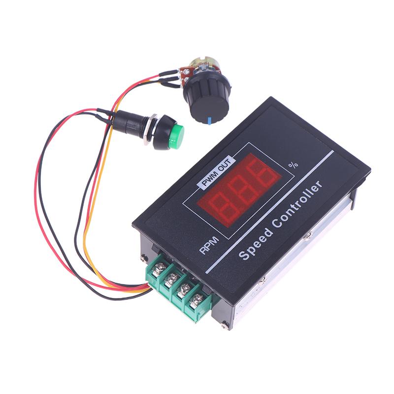 DC 6-60V 6V 12V 24V 48V 30A Digitalanzeige PWM DC-Motor Drehzahlregler Regler Motor Drehzahlregler mit Start-Stopp-Schalter