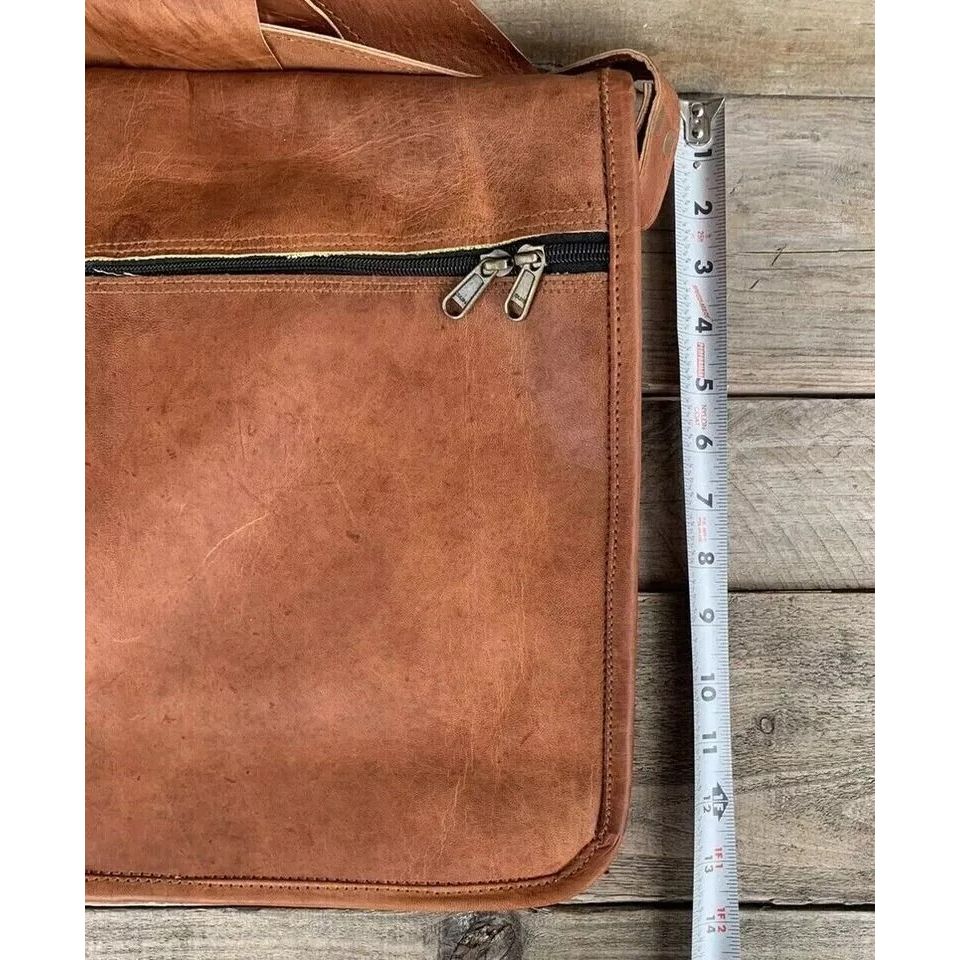 Men's Leather Vintage Laptop Messenger Handmade Briefcase Bag Satchel Gift Her