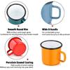 P&P CHEF Enamel Camping Mugs Set 12 Ounce, Coffee Camp Enamel Tea Cups for Indoor and Outdoor Activities, Wide Handle & Smooth Rim,Portable & Classic