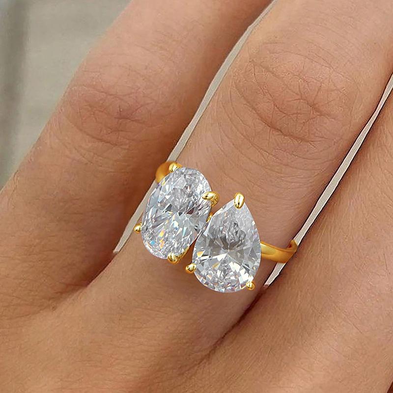 Δαχτυλίδι Δάκρυ Νερού Κλασικό Απλό από Ασήμι 925 με Ζιργκόν Για Γυναίκες Αρραβώνα Γάμο Πολυτελές Υψηλής Ποιότητας Λεπτό κόσμημα