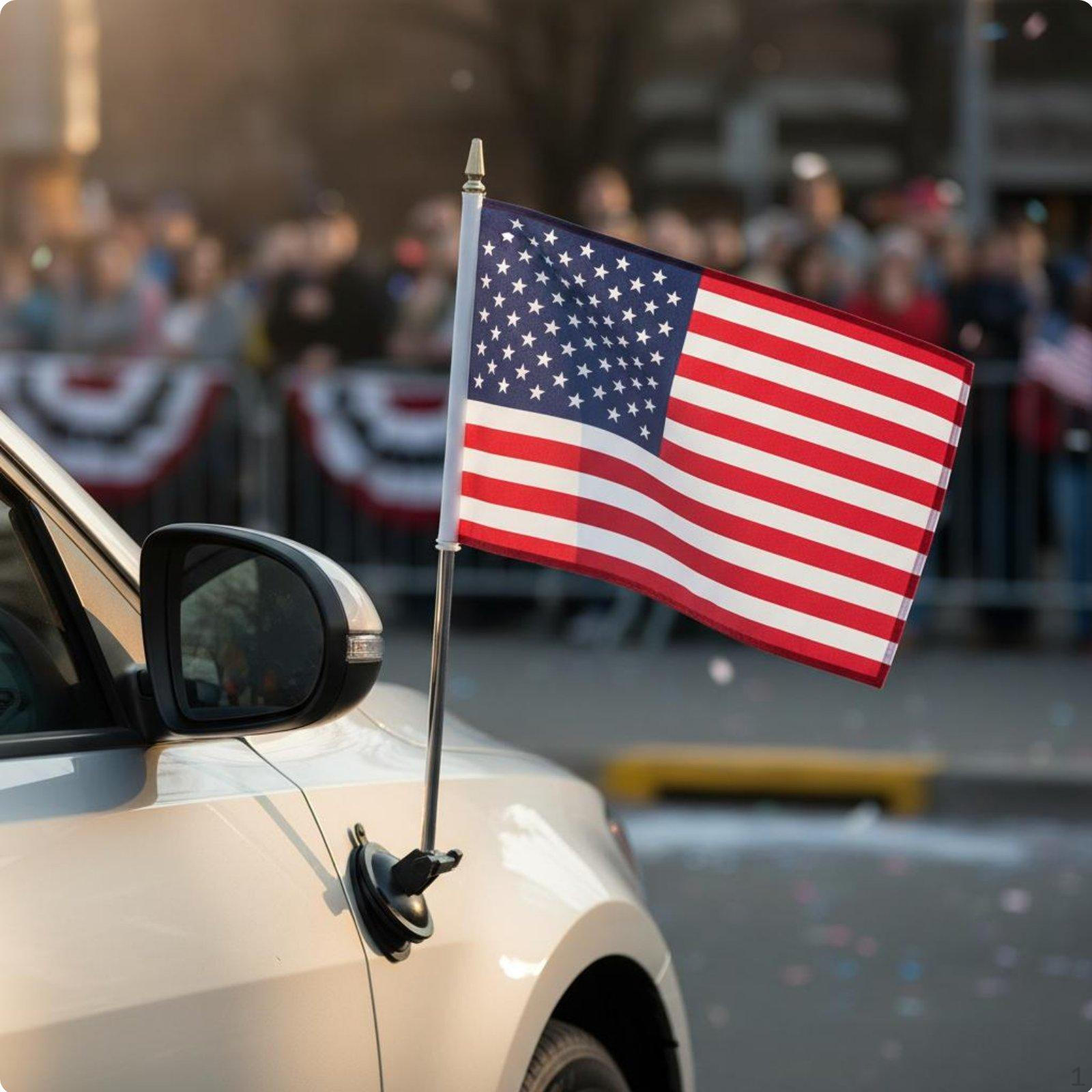 Suction Cup Car Flag Mount Adjustable Angle Vehicle Pole Kit Easy Installation for Patriotic