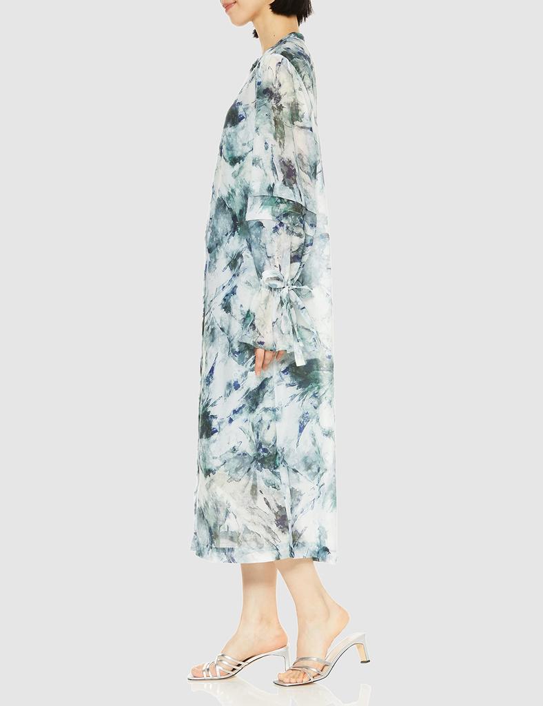 Original Art Print Sheer Dress FWFO231052 BLU 0 [Frey ID] Women's