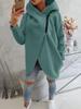 Women's Long Sleeve Casual Black Hoodie Sweatshirt with Front Pockets and Zippered Hood