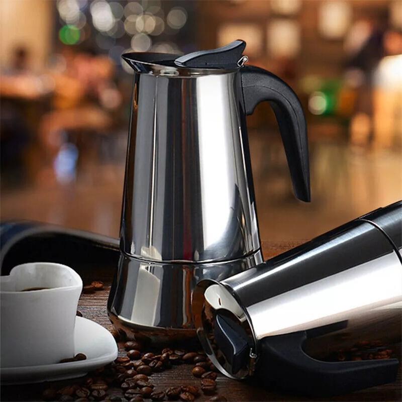 4/6 Tassen Edelstahl Italienische Top Moka Espresso Cafeteira Expresso Percolator Herd Kaffeemaschine Moka Topf