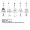 5Pcs 9.5CM/12G Spinner Blade Lure with Hook Metal Rotating Sequin Spinner Bait Saltwater Freshwater Trout Perch Pike Bass Fishing Accessories
