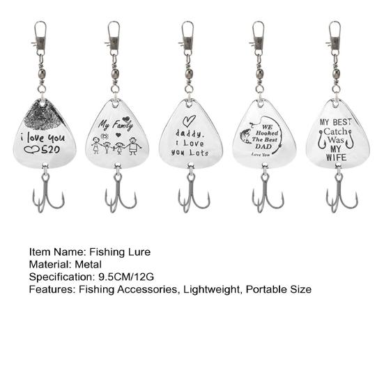 5Pcs 9.5CM/12G Spinner Blade Lure with Hook Metal Rotating Sequin Spinner Bait Saltwater Freshwater Trout Perch Pike Bass Fishing Accessories