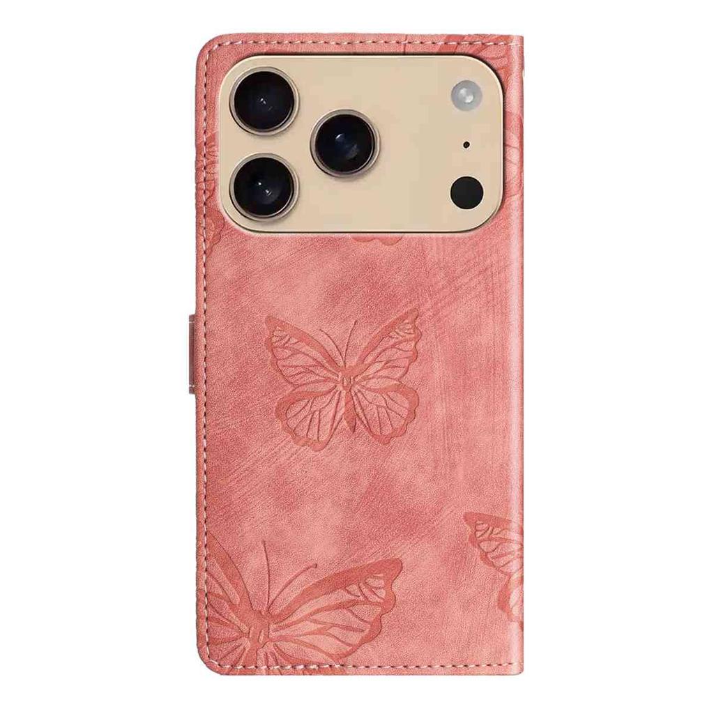 For iPhone 7 8 XS 11 12 13 14 15 16 17 Series Faux Leather Wallet Case with Butterfly Design,Card Slots & Shockproof Protection