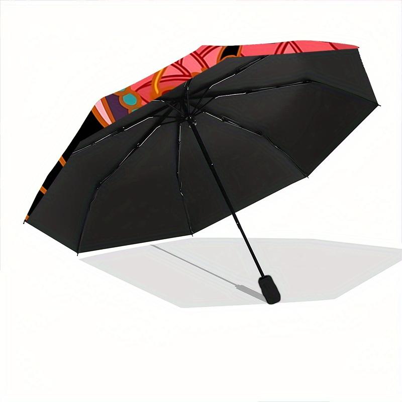 1pc Mulan Automatic 3-Fold Umbrella Design, Cute Cartoon Pattern, Portable Outdoor Umbrella, Perfect, Holiday Gift for fans.I067