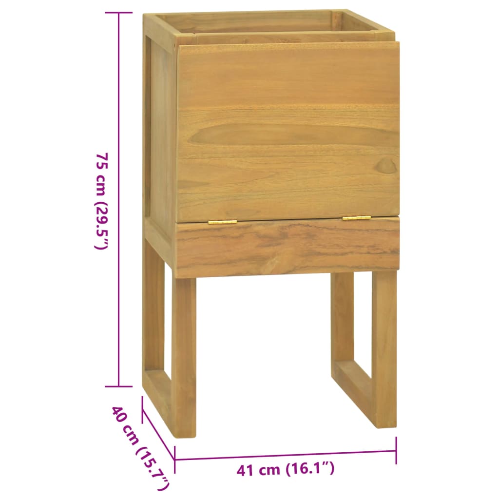 Bathroom Cabinet 41 X 40 X 75 Cm Solid Teak Wood