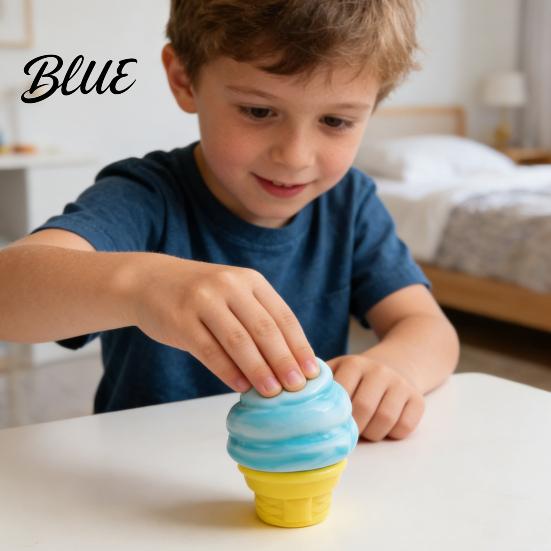 Stress Relief Toy Mini Ice Cream Cone Squeeze Cute TPR Fidget for Soft Reliever Kids Adults Slow-Rising Decompression Gadget Anxiety Boredom