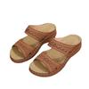 2025 foreign trade new large size slippers women's retro car line non-slip round head slope heel one word cool slippers women
