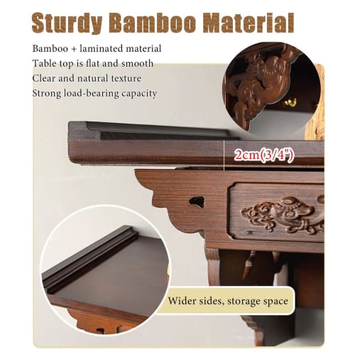 Wall-Mounted Buddhist Altar Stand, Shinto Shrine, Home Meditation and Prayer Stand/Day of the Dead Altar Holder, Buddhist Altar Incense Rack (60cm (23