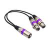 30cm audio kabel s antivibračním efektem, vyvážený přenos, zinková slitina, 2 v 1 XLR samec-XLR samice, audio prodlužovací kabel pro zvukovou konzoli