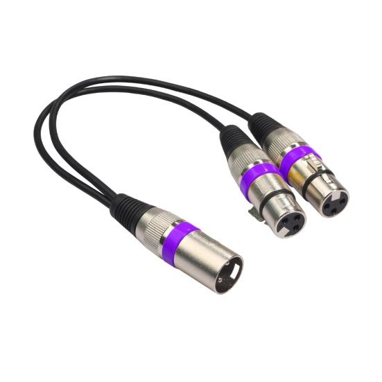 30cm audio kabel s antivibračním efektem, vyvážený přenos, zinková slitina, 2 v 1 XLR samec-XLR samice, audio prodlužovací kabel pro zvukovou konzoli