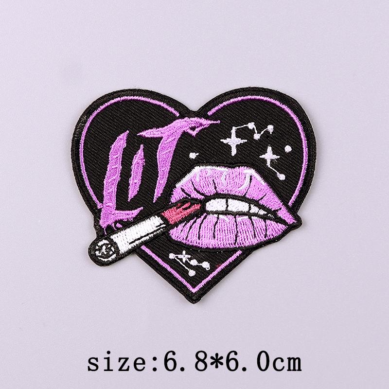 Punk Skull Embroidery Patch Iron On Patches For Clothing Hip Hop Embroidered Patches On Clothes Fusible Patch For Clothes Badges