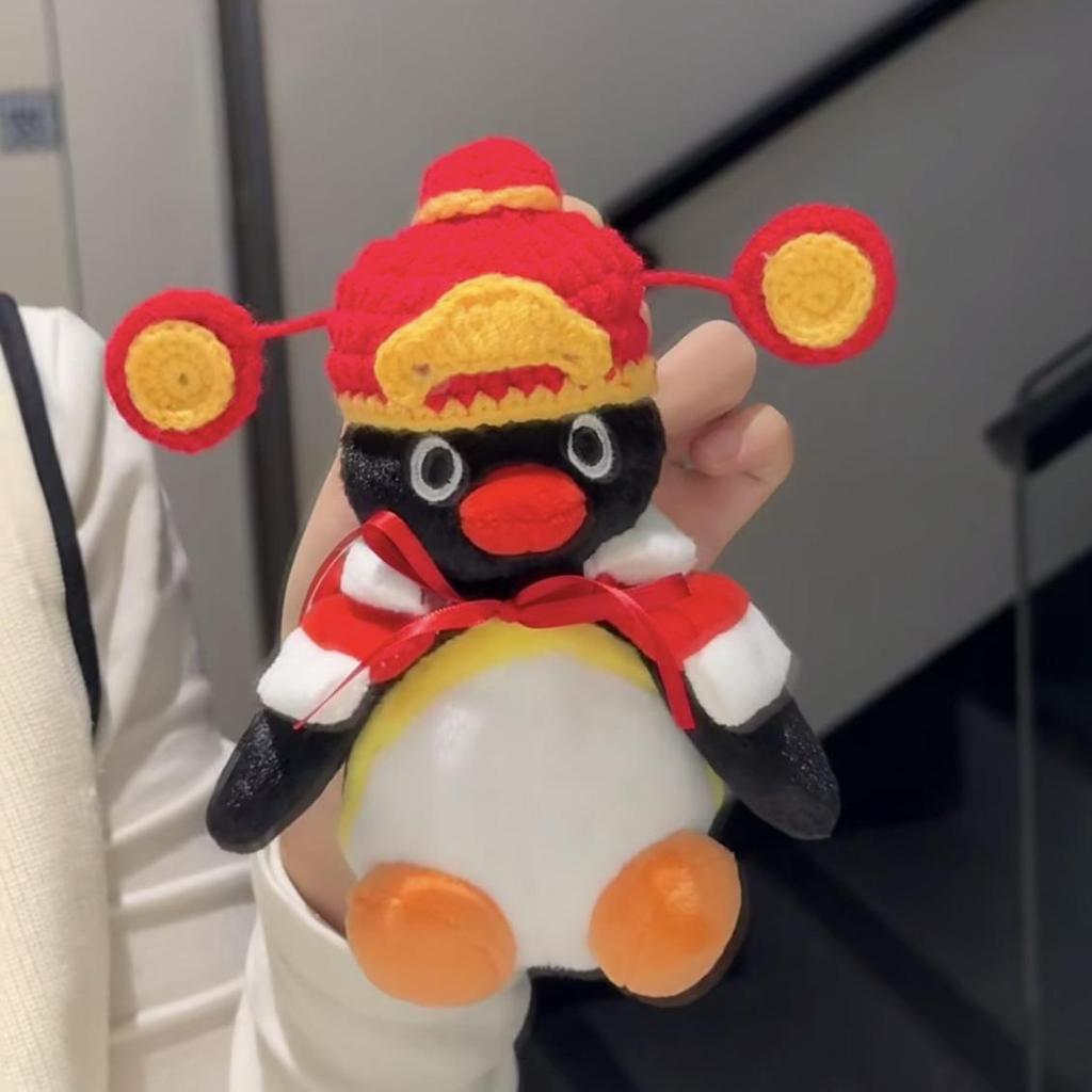 Genuine Penguin Family Bag Charm - Autumn/Winter Series Plush Toy Keychain
