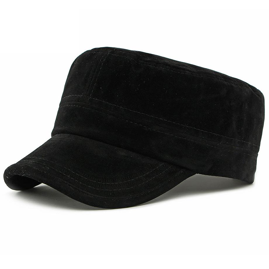 HT5008 Baseball Cap Men Women Autumn Winter Cap Hat Fashion Suede Flat Top Army Cadet Cap Male Female Adjustable Snapback Caps