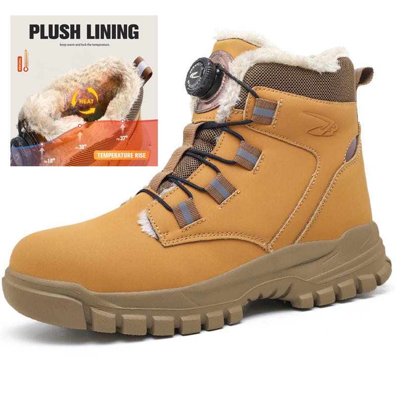 Waterproof Men Boots Rotating Buttons Safety Shoes Men Puncture-Proof Work Boots Steel Toe Shoes Light Indestructible Shoes