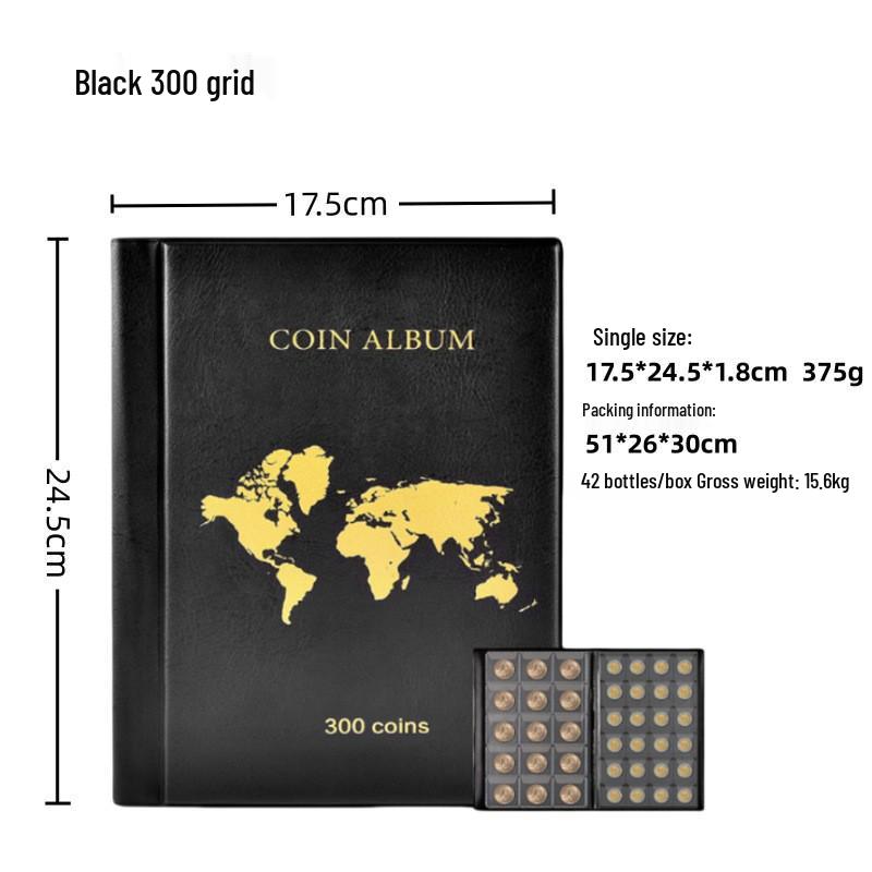 PVC Coin Album: Portable 10-Page, 24-Grid Storage for Coin Collection
