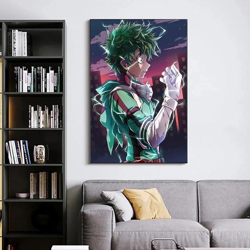 My Hero Academia Anime Plakáty Dekorace Cuadros Tisky Japonské Kreslené Postavy Nástěnné Umění Plátna pro Dekoraci Ložnice Bez Rámů