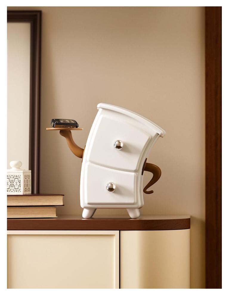 Chinese Style Funny Storage Cabinet: Cute Hands-on-Hips Multi-Layer Organizer with Drawers