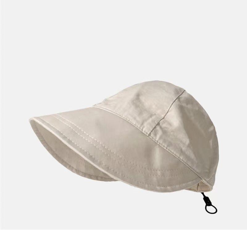 

ZLS Same Style Plain Street Shooting Baseball Cap Female UV-Proof Big Head Circumference Big Brim Sun Hat Breathable Thin Beige Adjustable